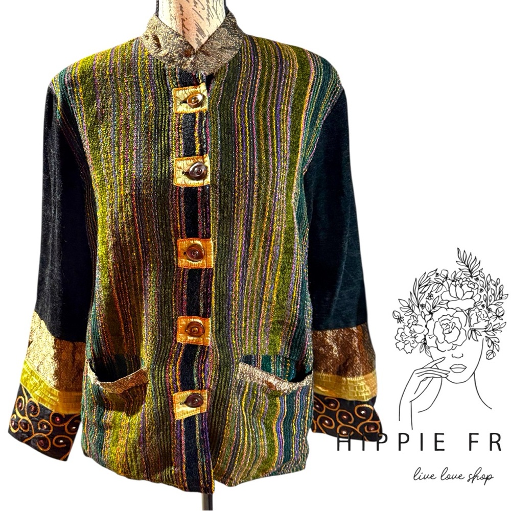 Yak Magik Woman’s Multicolor Artisan Nepal Jacket M
